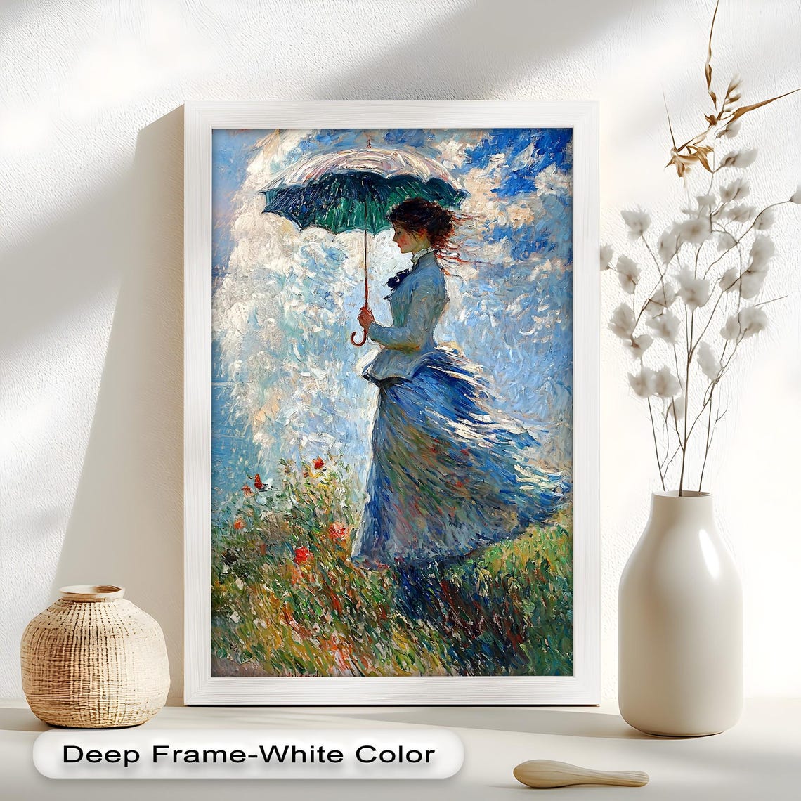 Woman With Parasol, Impressionist Style Art Print