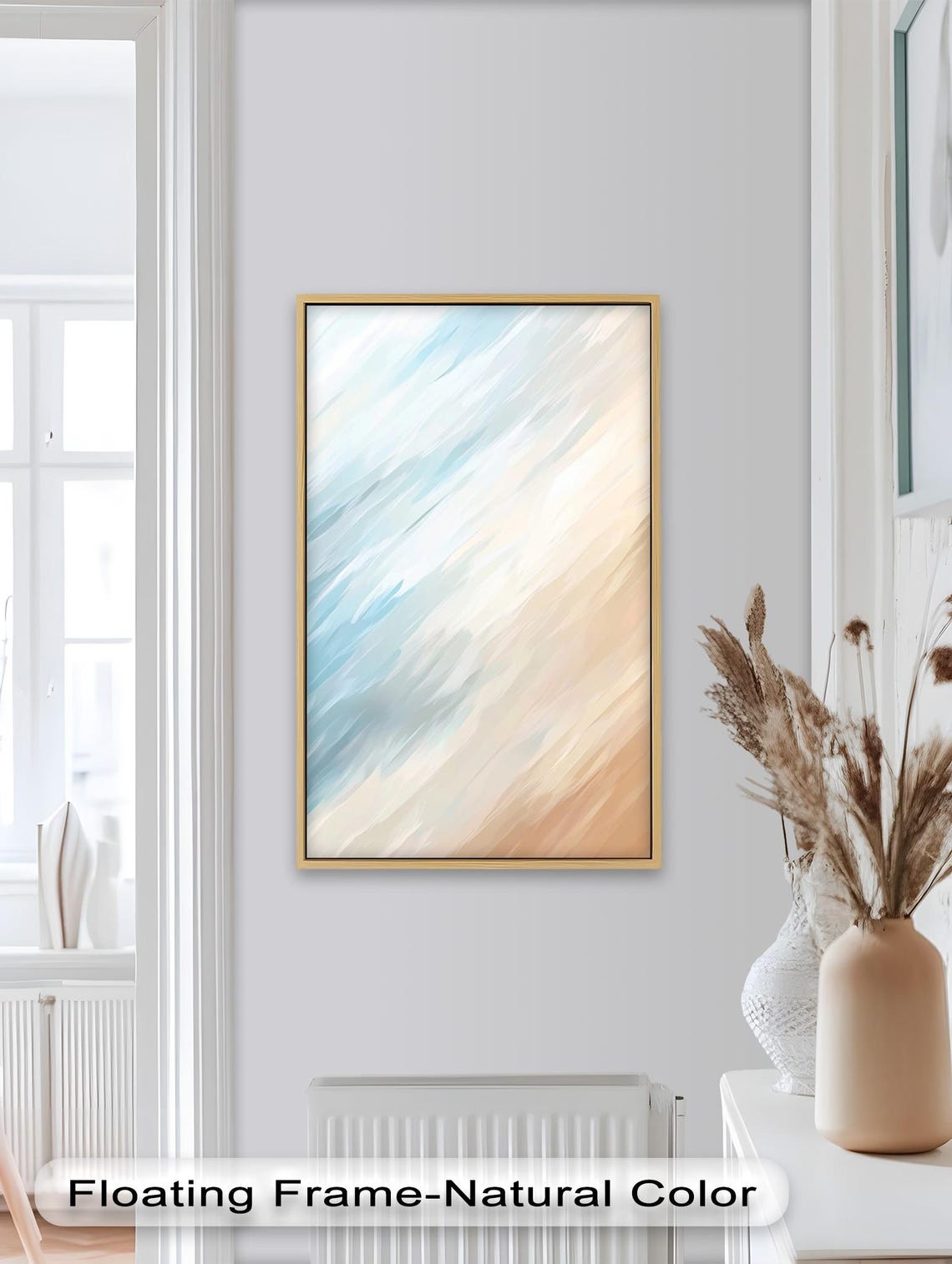 Pastel Abstract Vertical Modern Painting, Minimalist Decor - Image 2