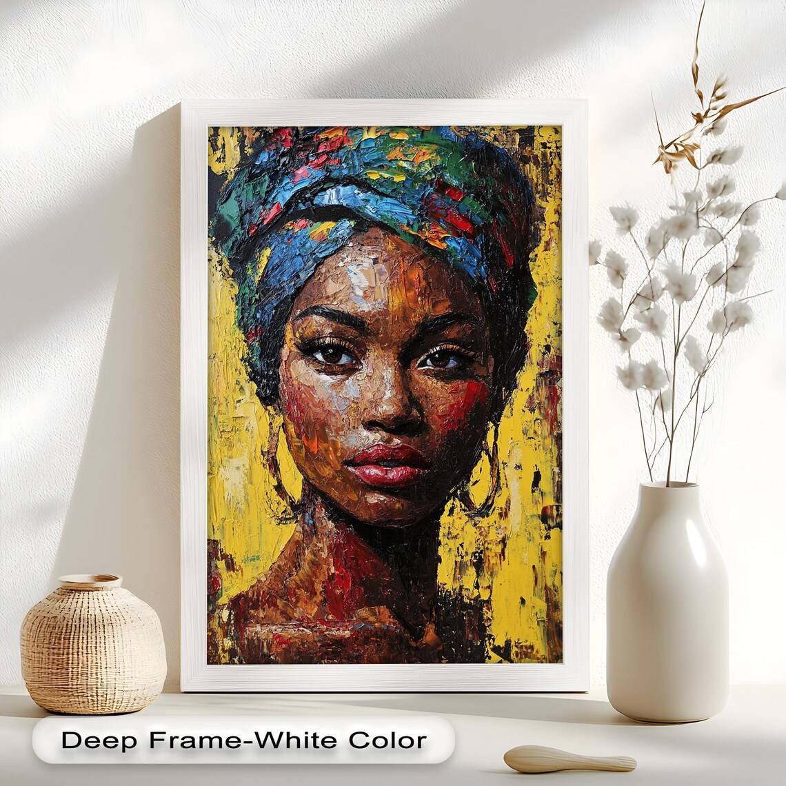 African Woman Portrait, Ethnic Beauty Decor - Image 2