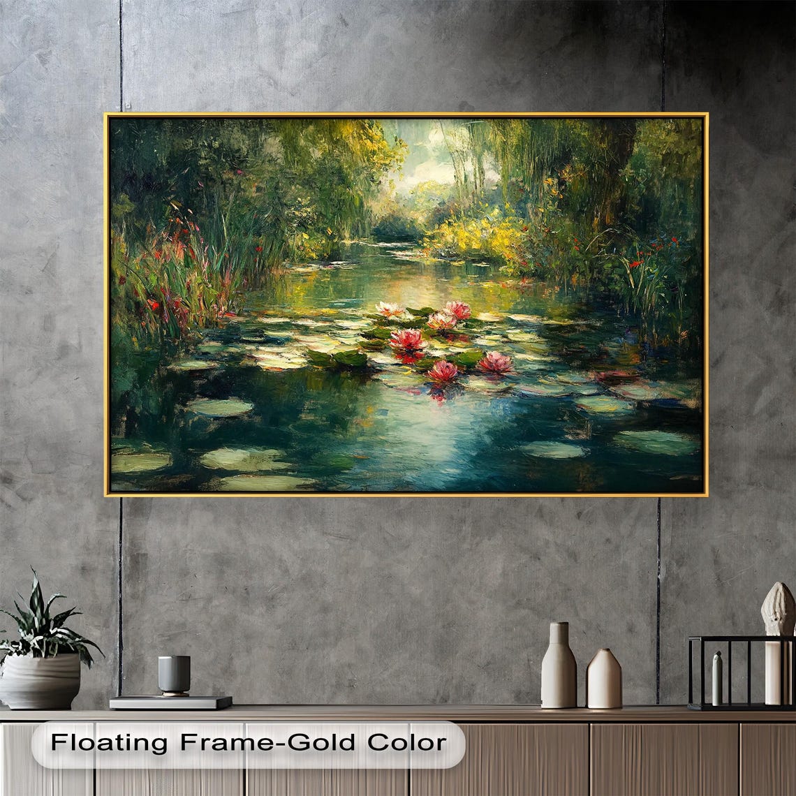 Monet-Inspired Water Lilies, Peaceful Nature Scene - Image 2