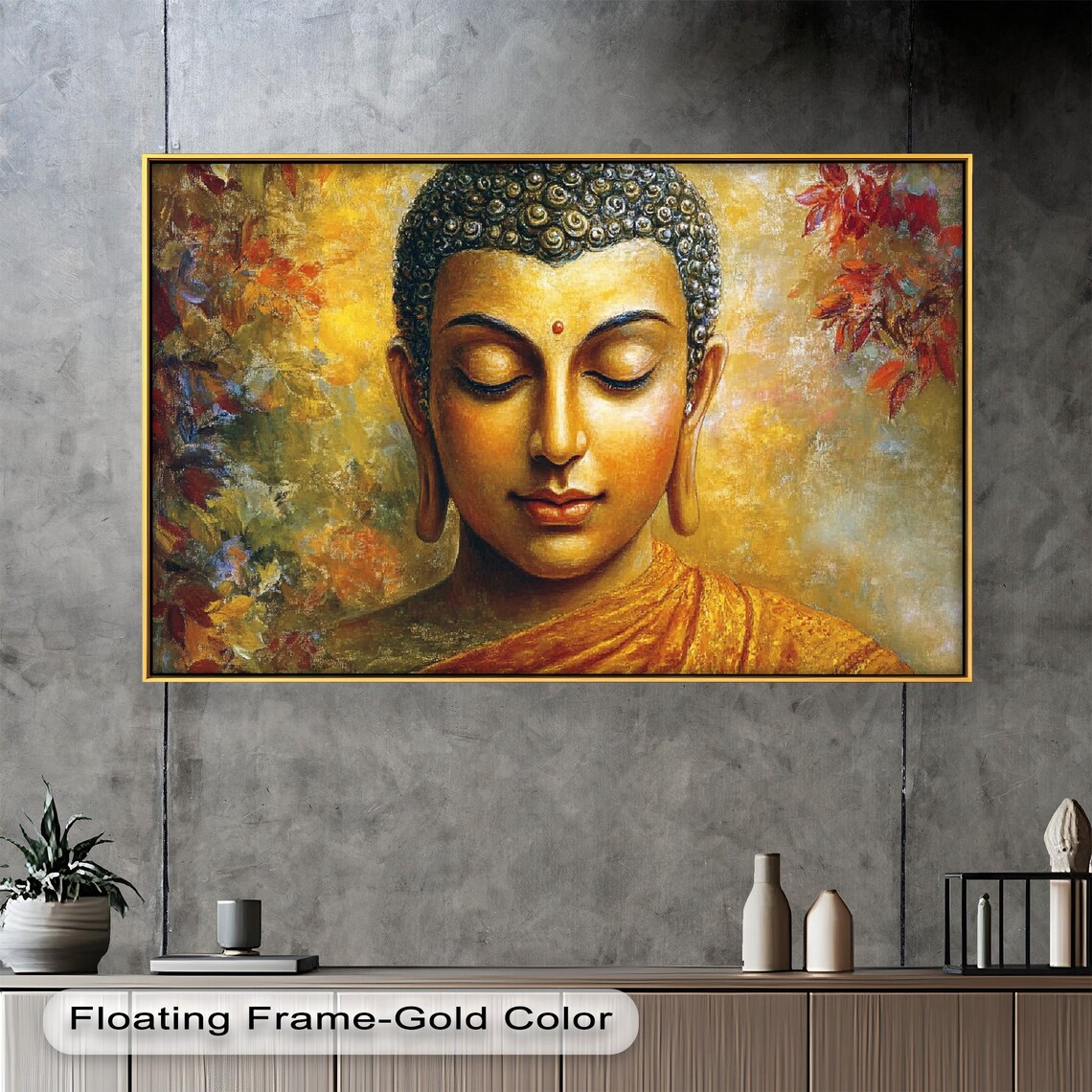 Golden Buddha Art Print, Zen Meditation Decor - Image 4