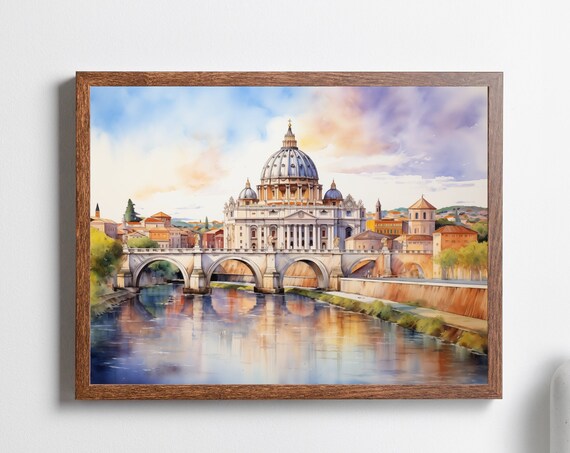 Vatican St. Peter's Basilica Watercolor Art Print