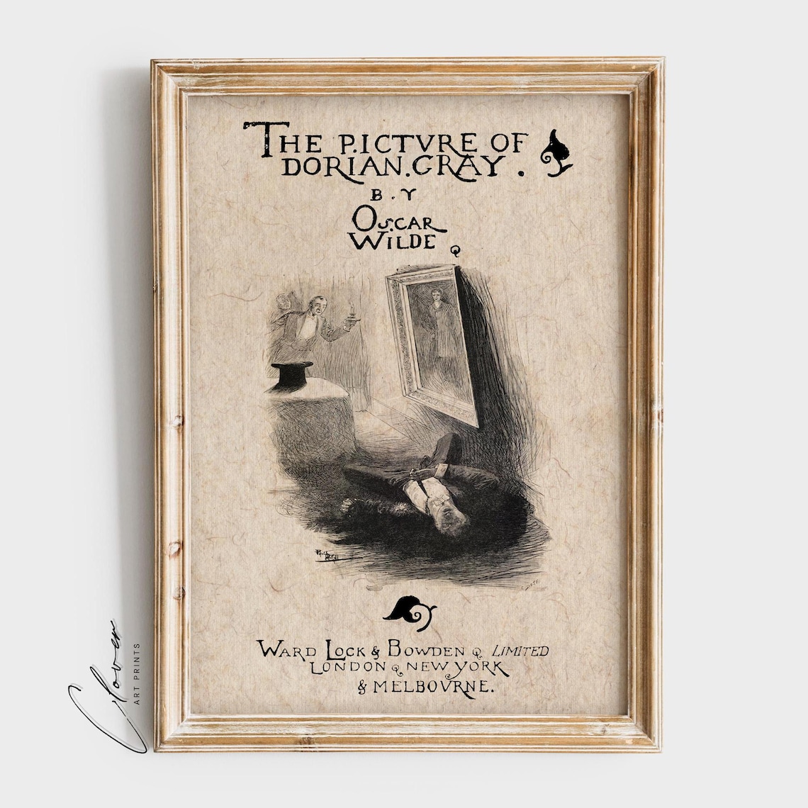 The Picture of Dorian Gray Oscar Wilde Antique Book Cover Poster