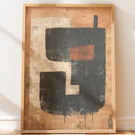 Tribal Totem Art Print Rustic Geometric Wall Decor