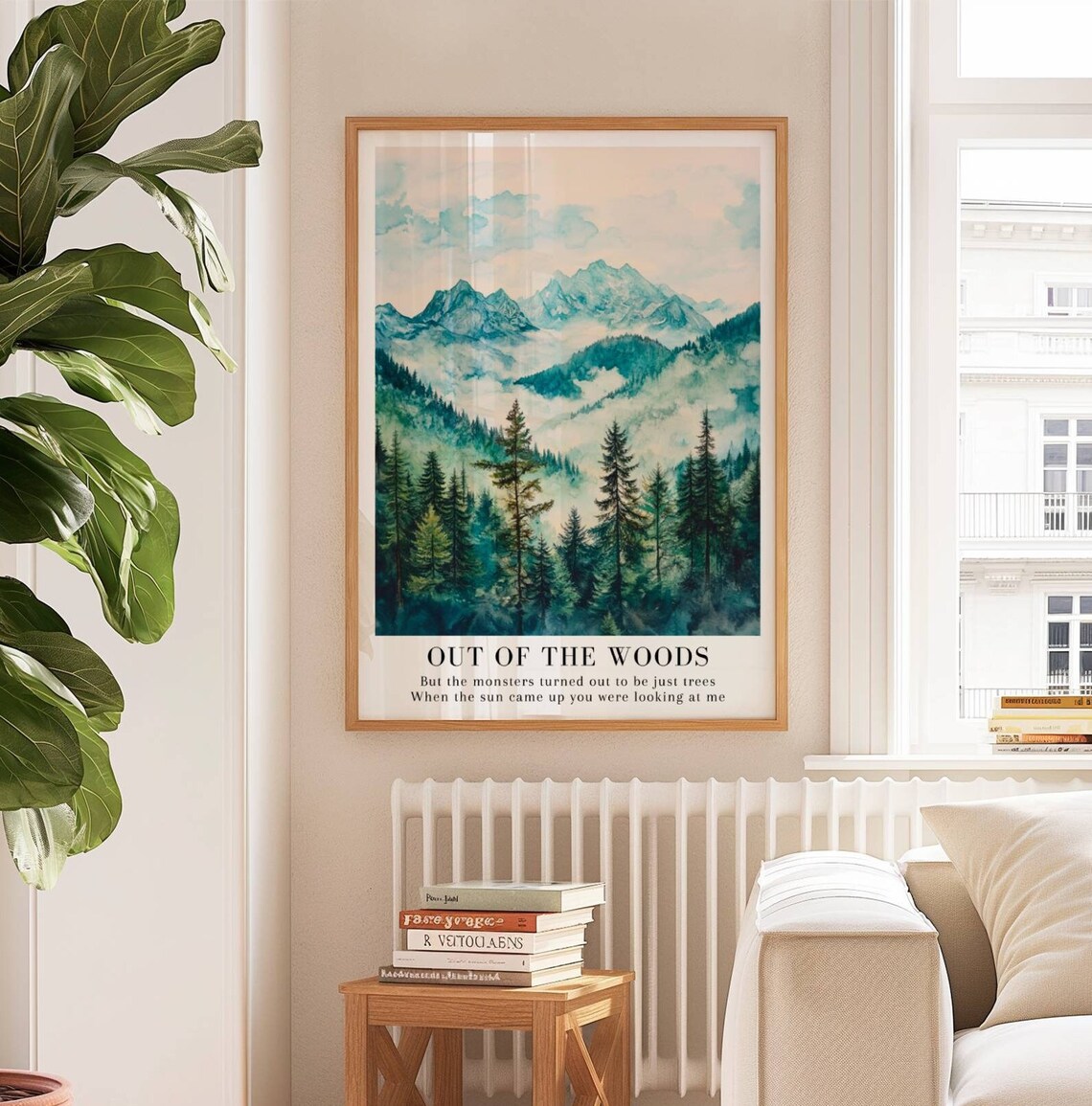 Out Of The Woods Taylor Swift 1989 Watercolor Misty Mountain Art Print - Image 3