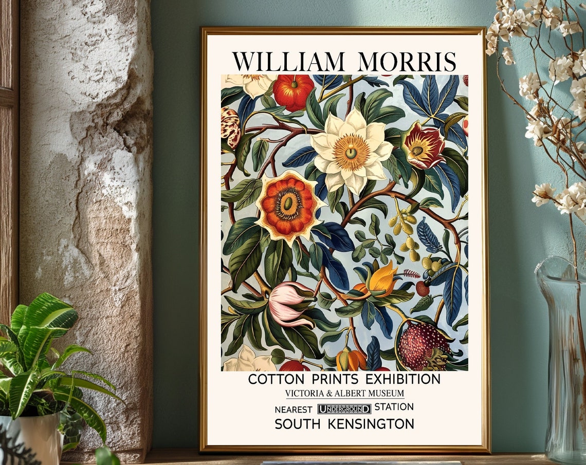 William Morris Passion Flowers Botanical Museum Exhibition Poster