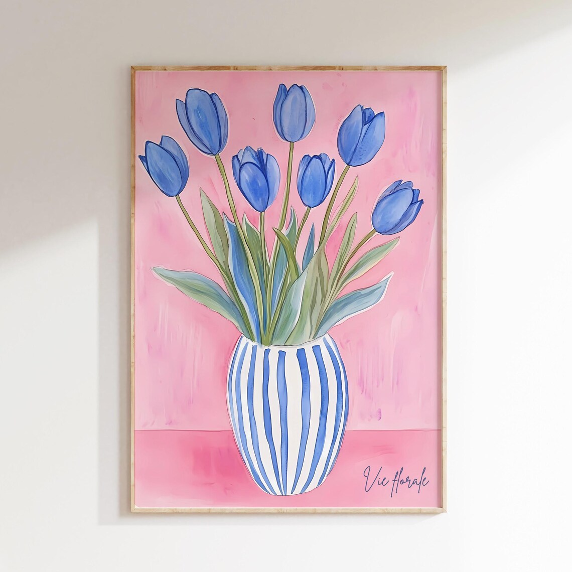 Tulip Flowers In Vase, Modern Floral Art Print