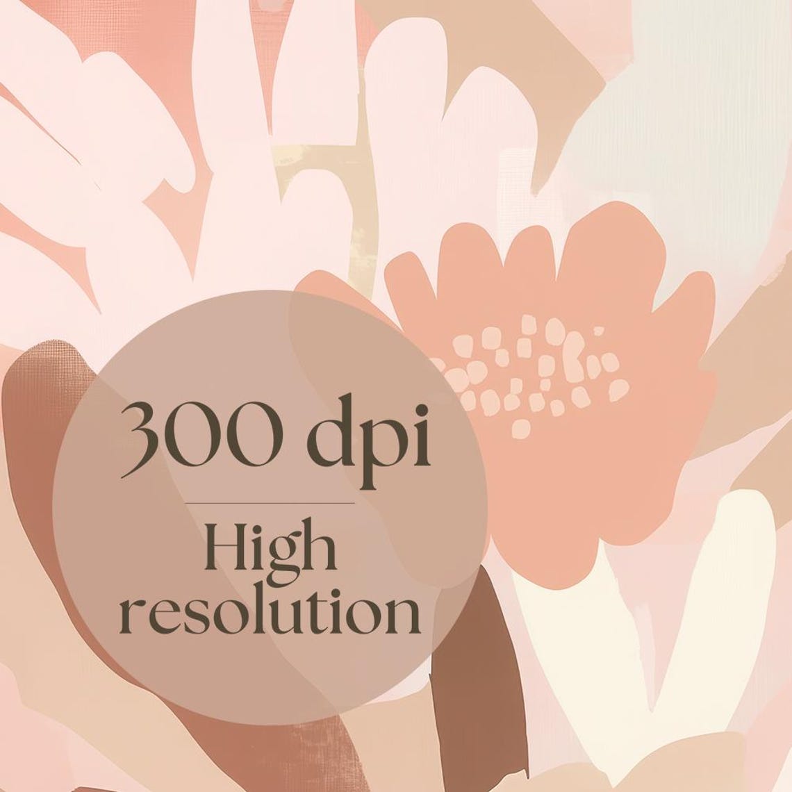 Blush Cream and Terracotta Abstract Floral Art Painting Poster