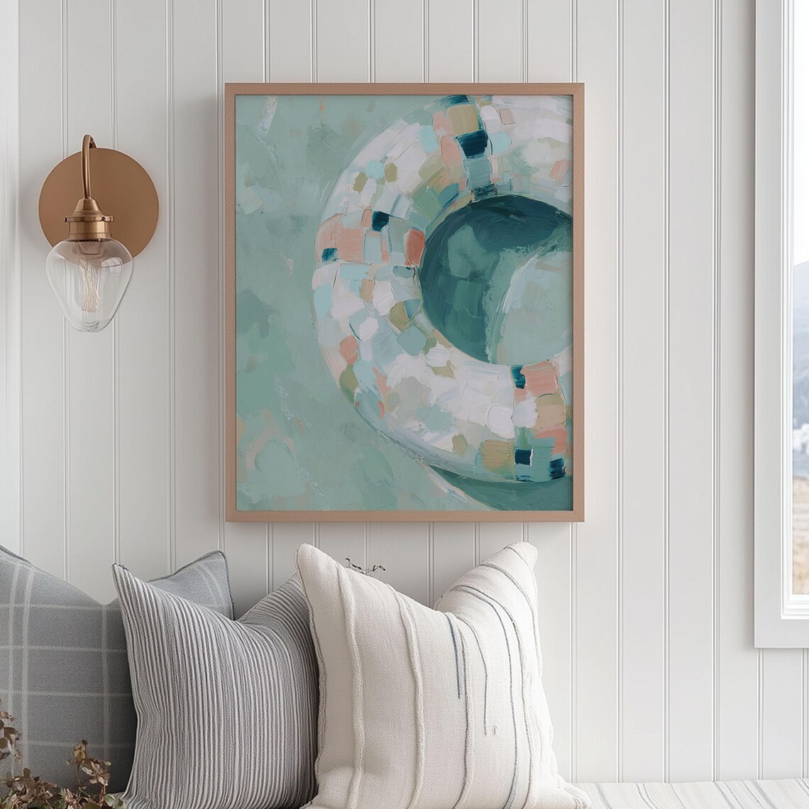 Pastel Pool Float Abstract Coastal Summer Art Print