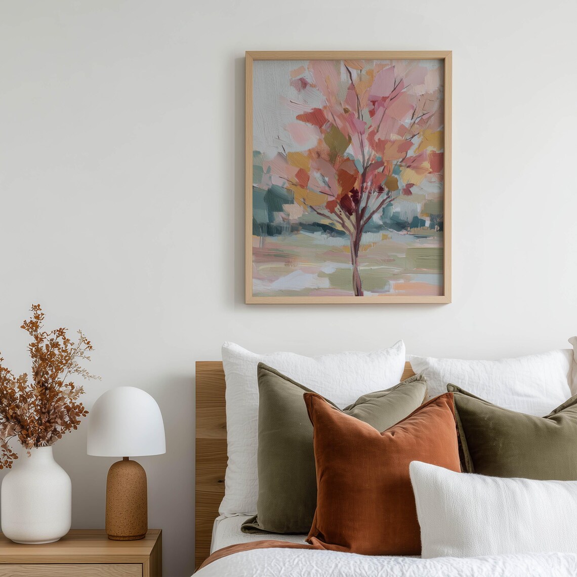 Maple Tree Painting Print Abstract Fall Landscape Colorful Nature Inspired Autumn Home Decor