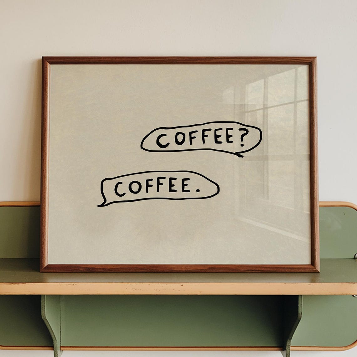 Coffee Question Coffee Answer Speech Bubble Funny Kitchen Quote Poster