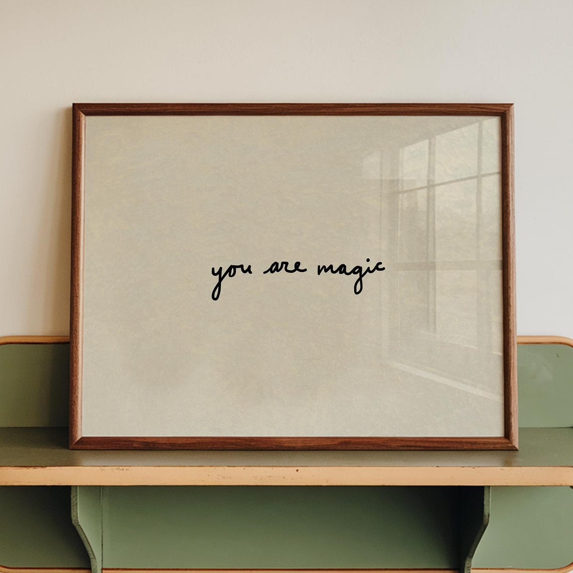 You Are Magic Print Minimalist Inspirational Wall Art Neutral Typography Quote Digital Download Horizontal