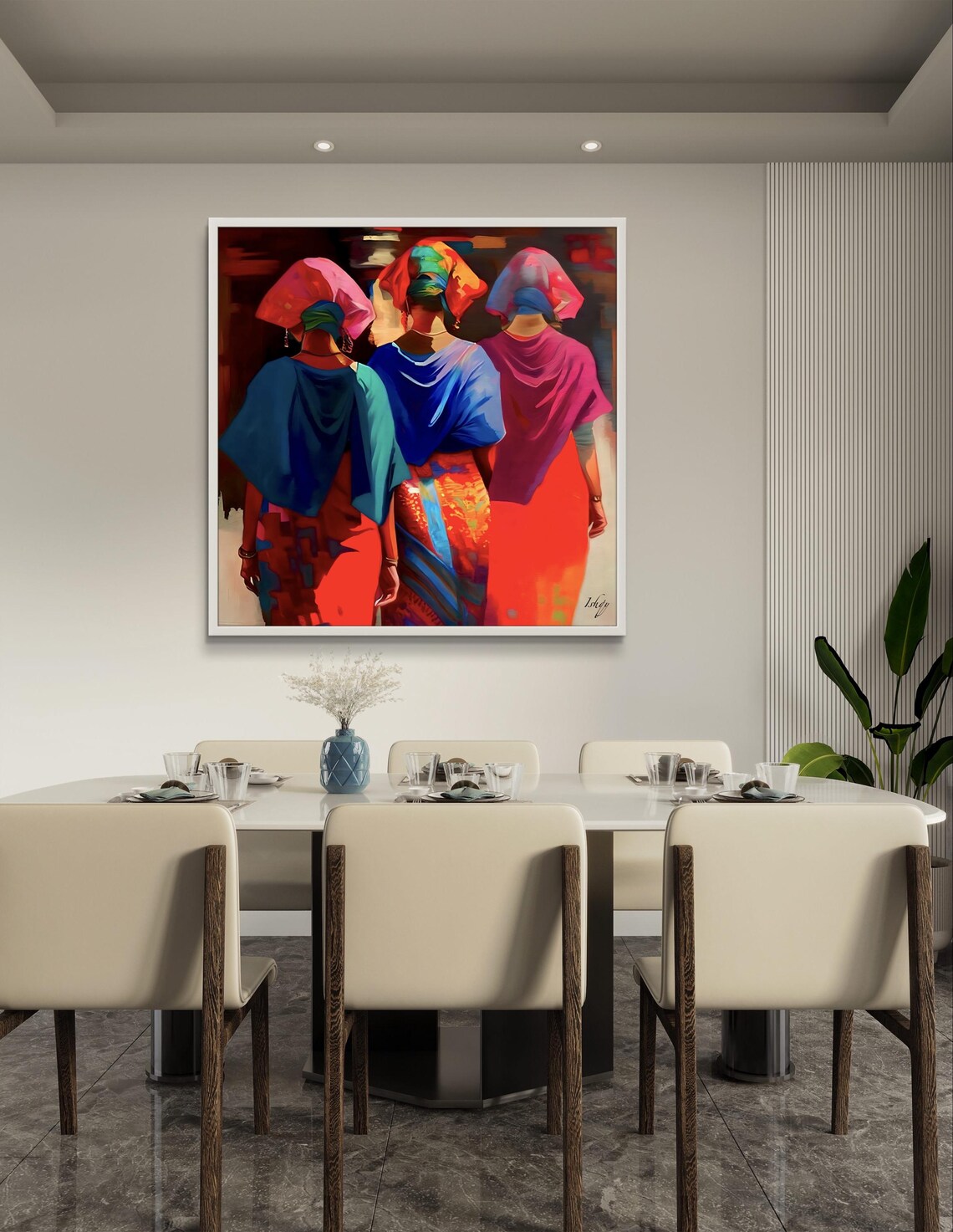 Three Women in Vibrant Traditional Attire Cultural Heritage Poster - Image 3