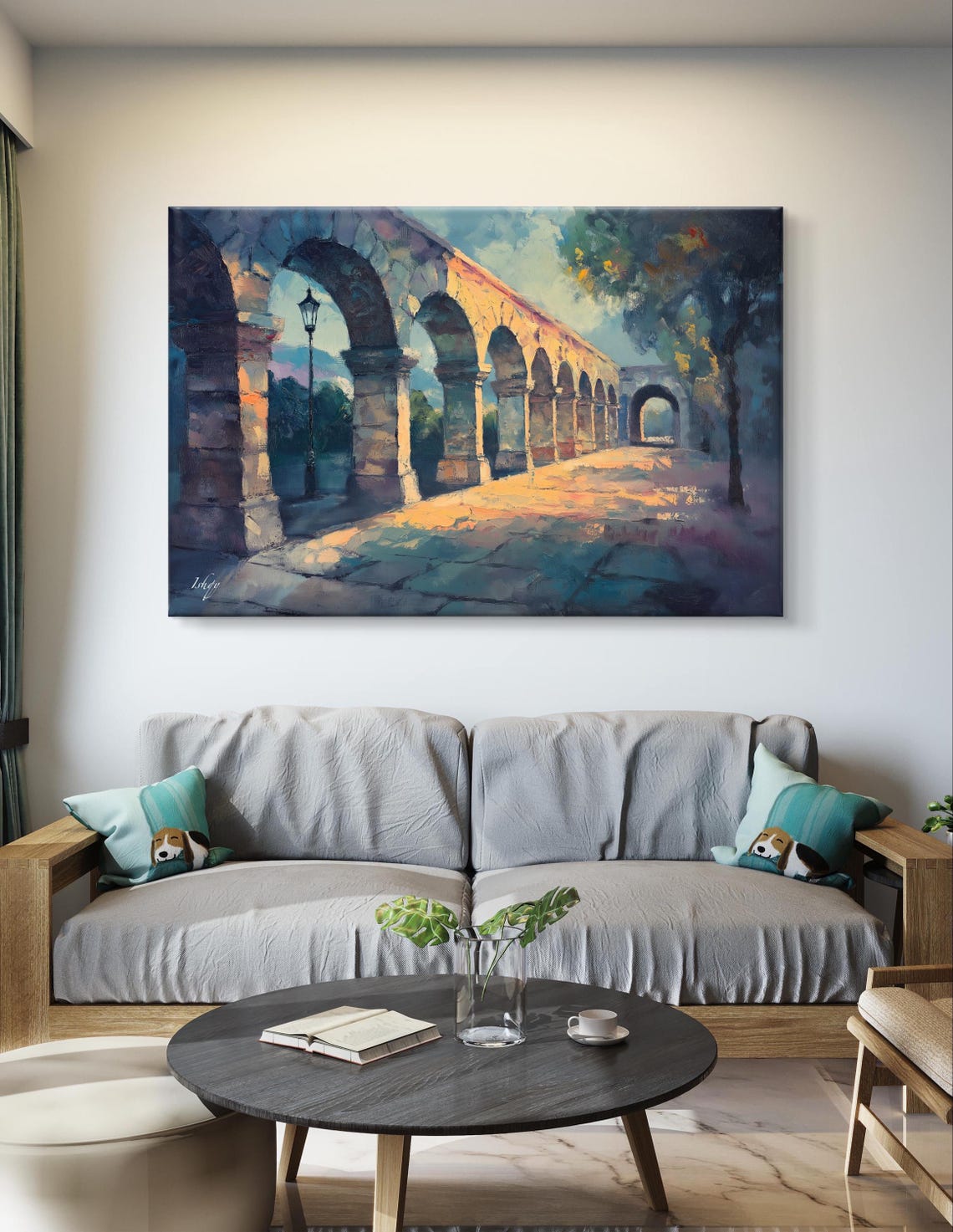 Mexican Stone Aqueduct Arches Warm Golden Afternoon Light Poster - Image 6