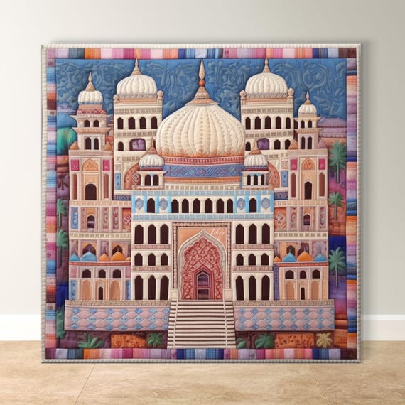 Mughal Palace Art Framed Indian Decor Vintage Palace Print Traditional Wall Art Mughal Architecture Cultural Home Decor Living Room Art