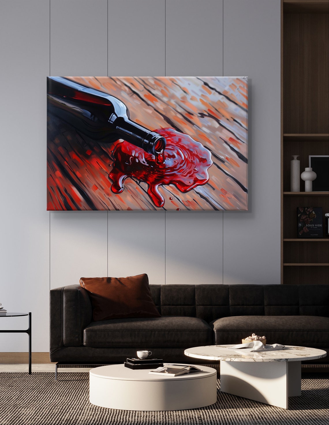 Red Wine Pouring Bottle Close Up Vivid Splash Kitchen Decor Art Poster - Image 5