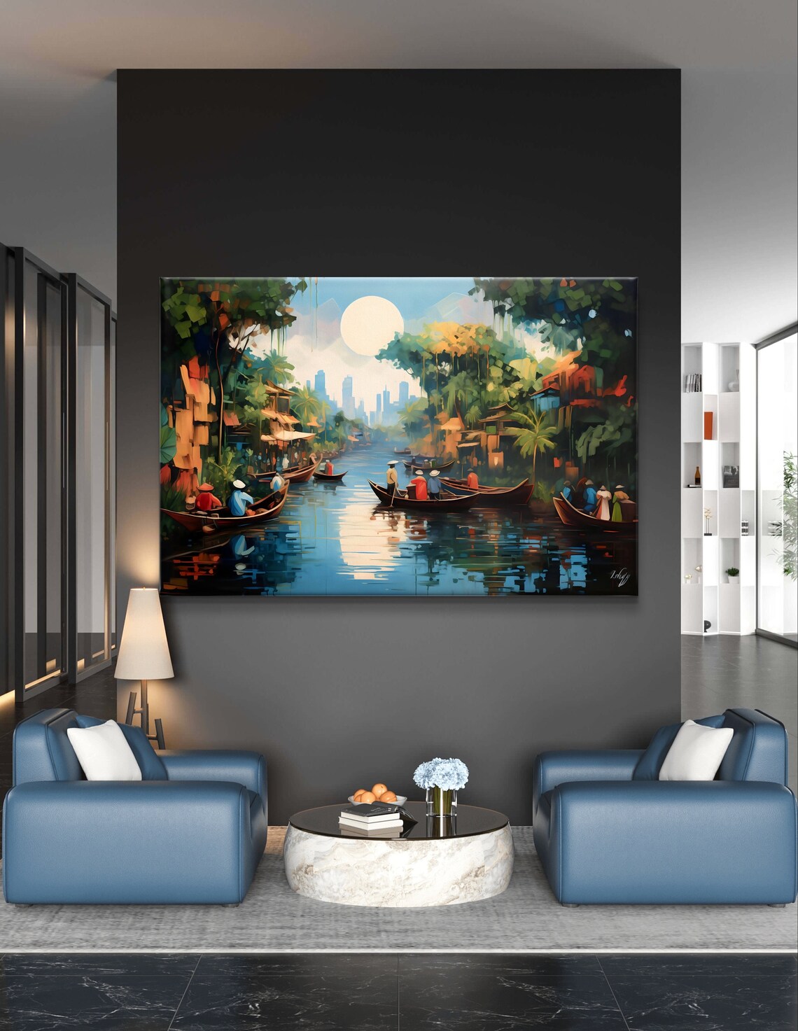 Floating Market Mekong Vietnam Travel Poster - Image 5