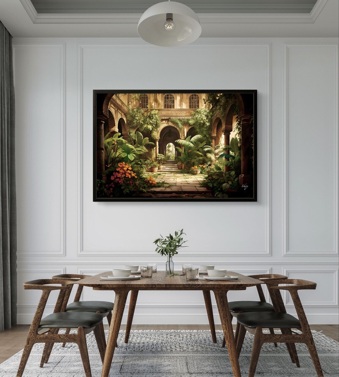 Indian Courtyard Traditional Painting Art Print - Image 2