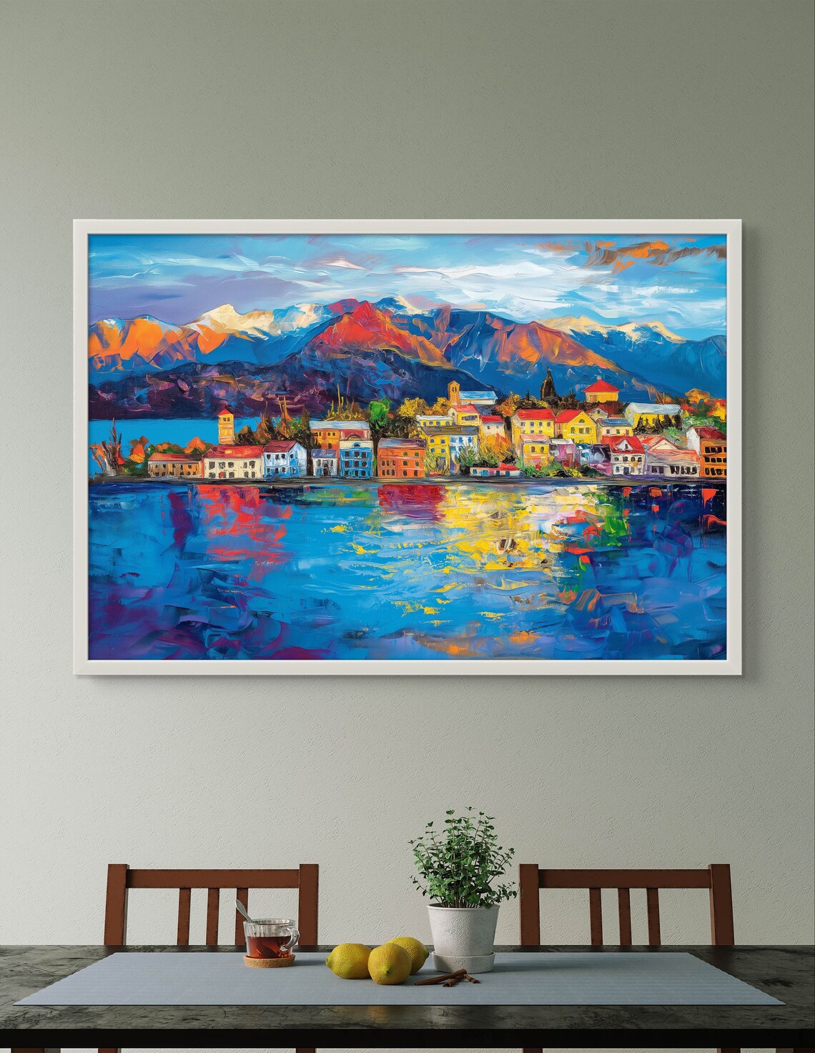Bariloche Argentina Lakeside Town and Andes Mountains Sunset Poster - Image 3