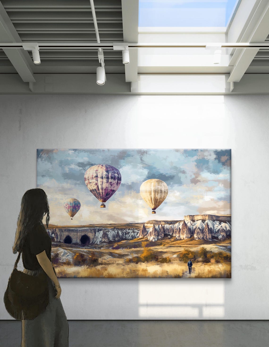 Cappadocia Hot Air Balloons Drifting Over Rock Valley Landscape Poster - Image 7