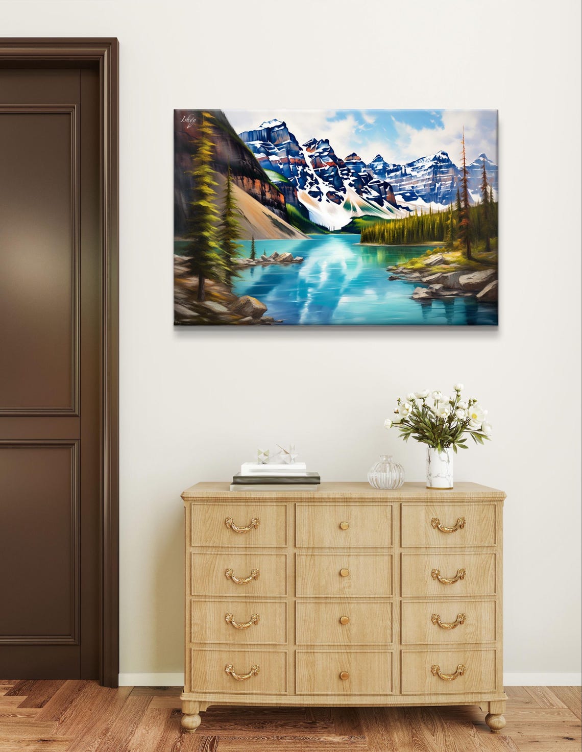 Moraine Lake Art Framed Canada Decor Vibrant Lake Print Scenic Landscape Art Nature Wall Decor Living Room Art Outdoor Travel Wall Art - Image 6