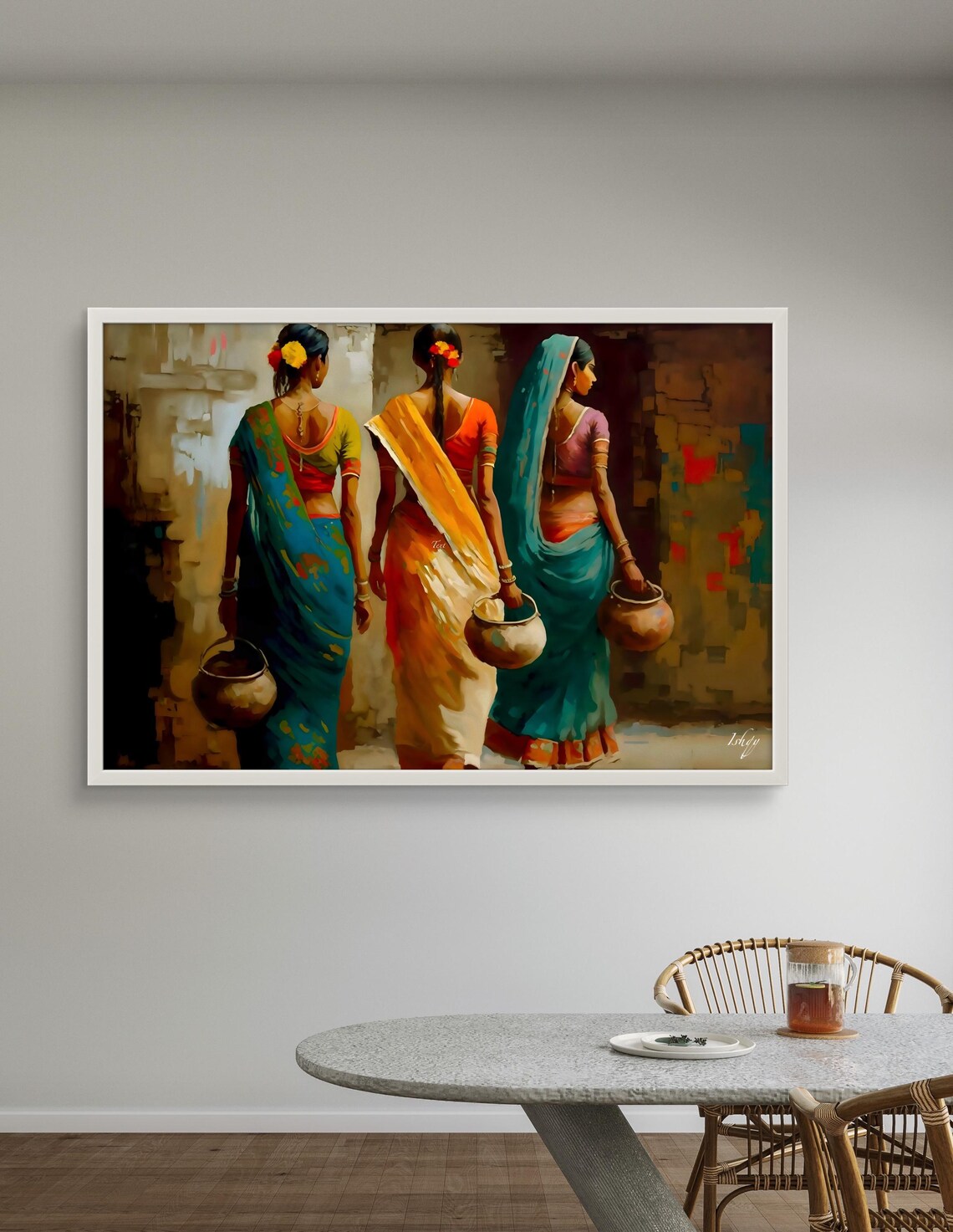 Vibrant Indian Women Traditional Art Poster Print - Image 3