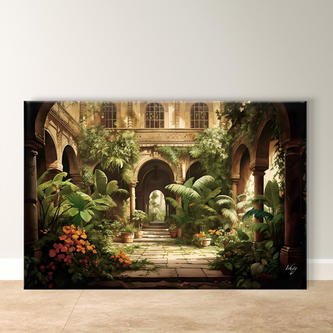 Indian Courtyard Traditional Painting Art Print