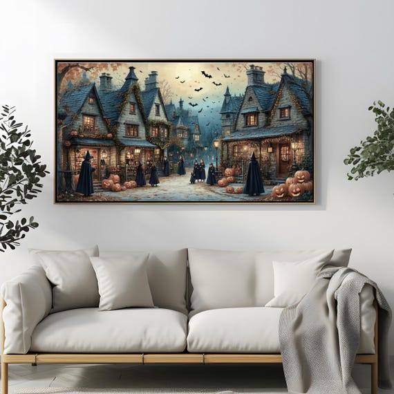 Samsung Frame Tv Art Cozy Autumn Halloween Pumpkin Fall Decor Warm Tone Neutral