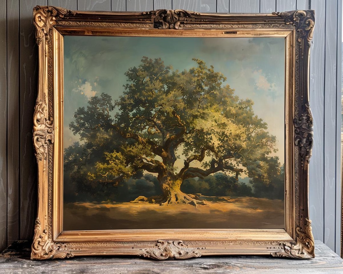 Vintage Live Oak Tree Art Print, Cottagecore Botanical - Image 4