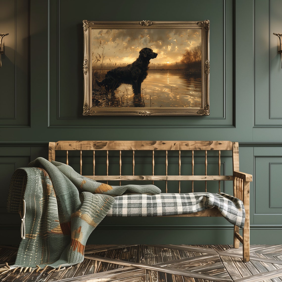 Black Labrador Retriever Art Duck Hunting Wall Art Gifts For Duck Hunters Gifts For Dad Hunting Boyfriend Gifts Duck Dog Wall Art - Image 3