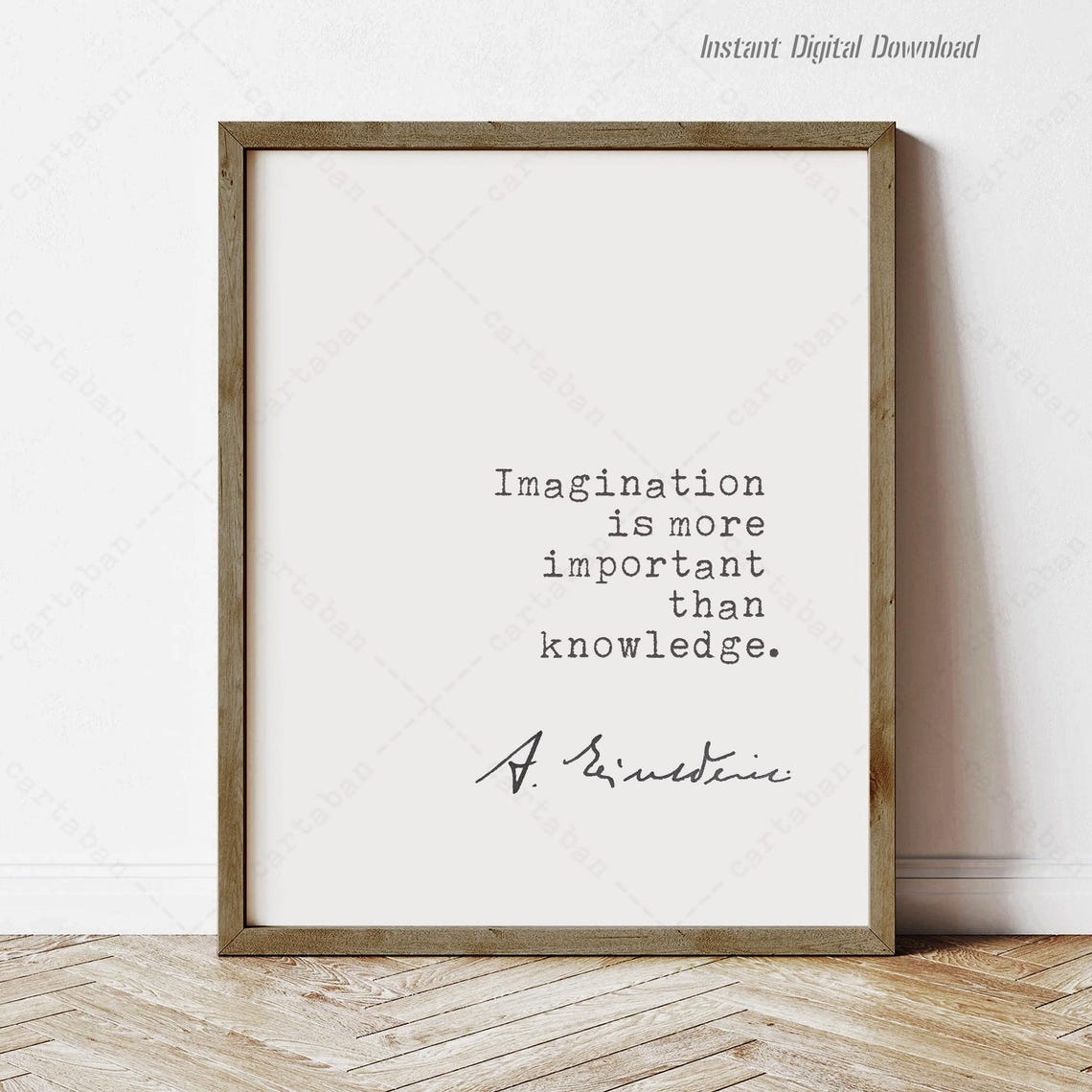 Albert Einstein Imagination Is More Important Than Knowledge Poster