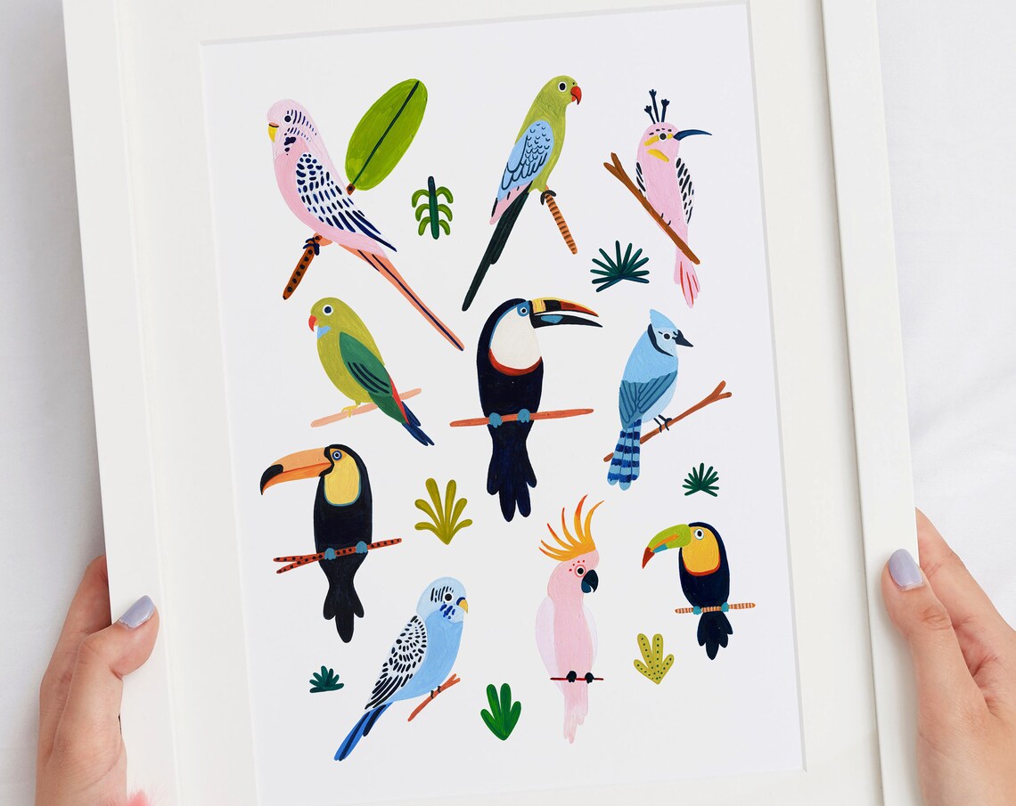 Tropical Bird Wall Art, Nursery Decor Art Print - Image 4