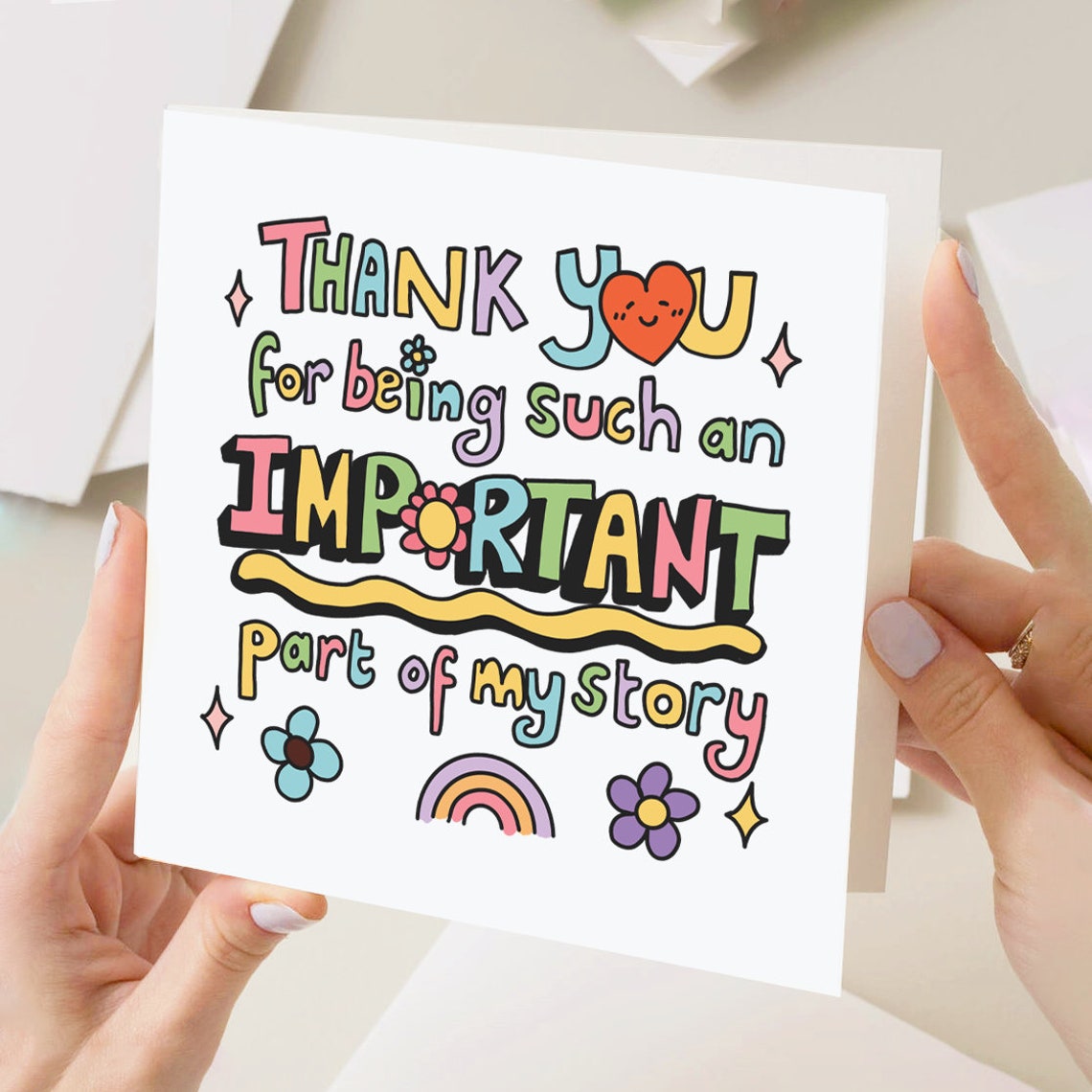 Thank You For Being Part Of My Story Card Teacher Thank You Greeting Card Best Friend Mentor Friend End Of School Appreciation Custom - Image 2