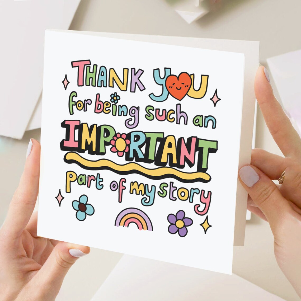 Thank You For Being Such An Important Part Of My Story Teacher Card - Image 2