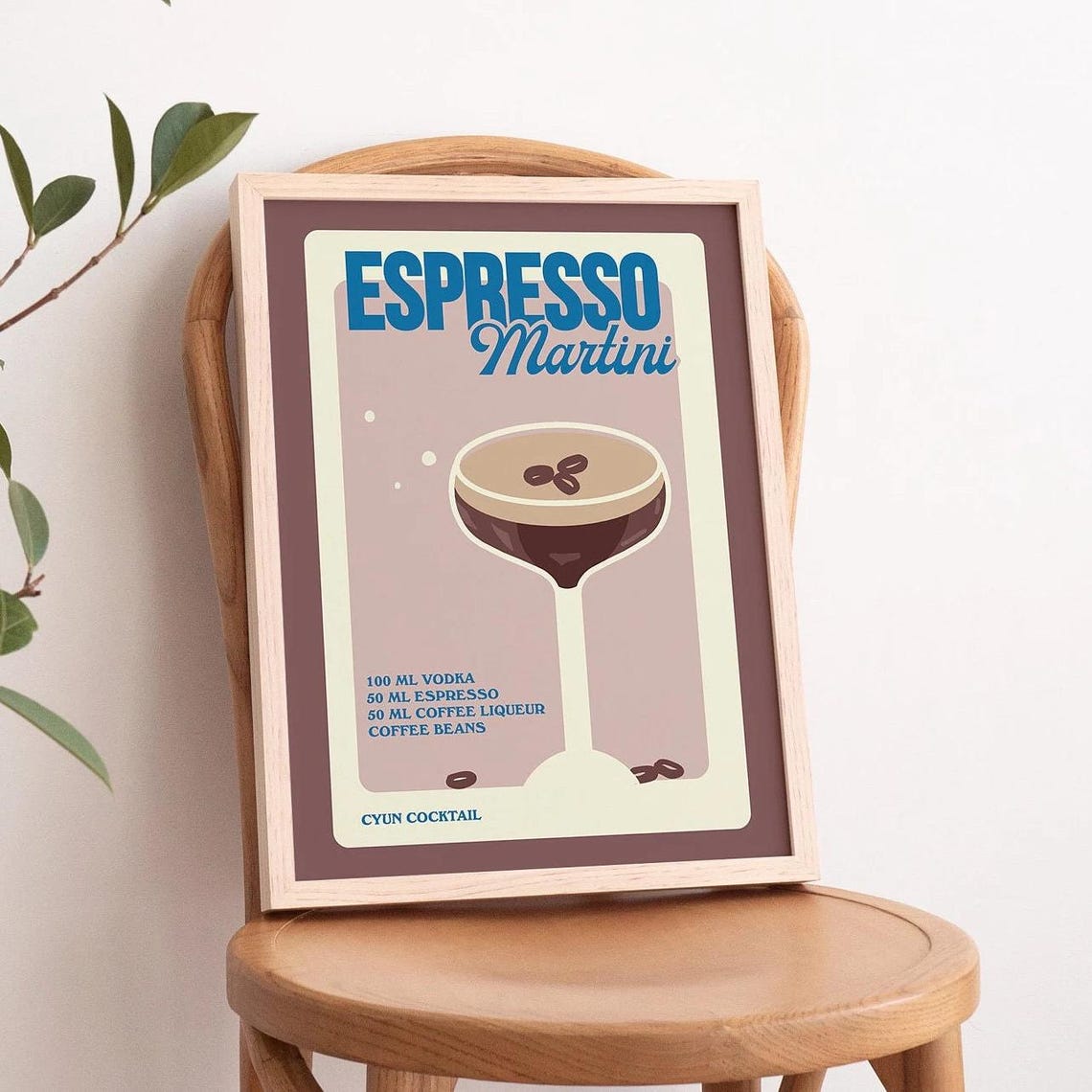 Espresso Martini Vodka Cocktail Recipe Retro Bar Kitchen Poster - Image 4