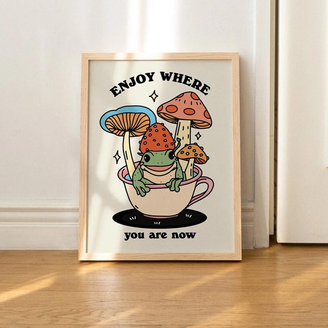 Cottagecore Frog Retro Quote Art Print - Image 3