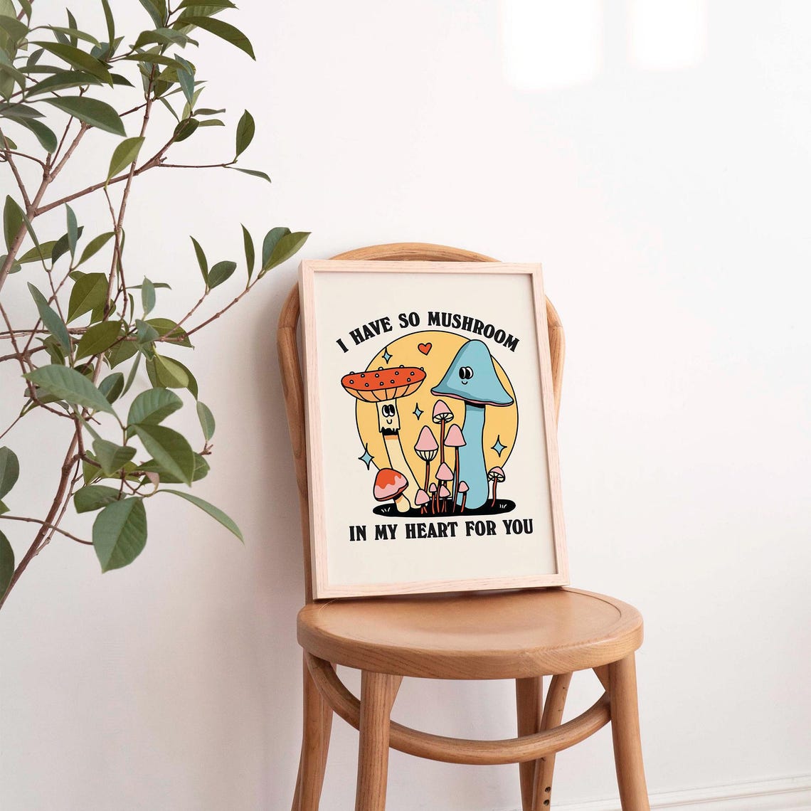 I Have So Mushroom in My Heart Punny Cute Cottagecore Poster - Image 4