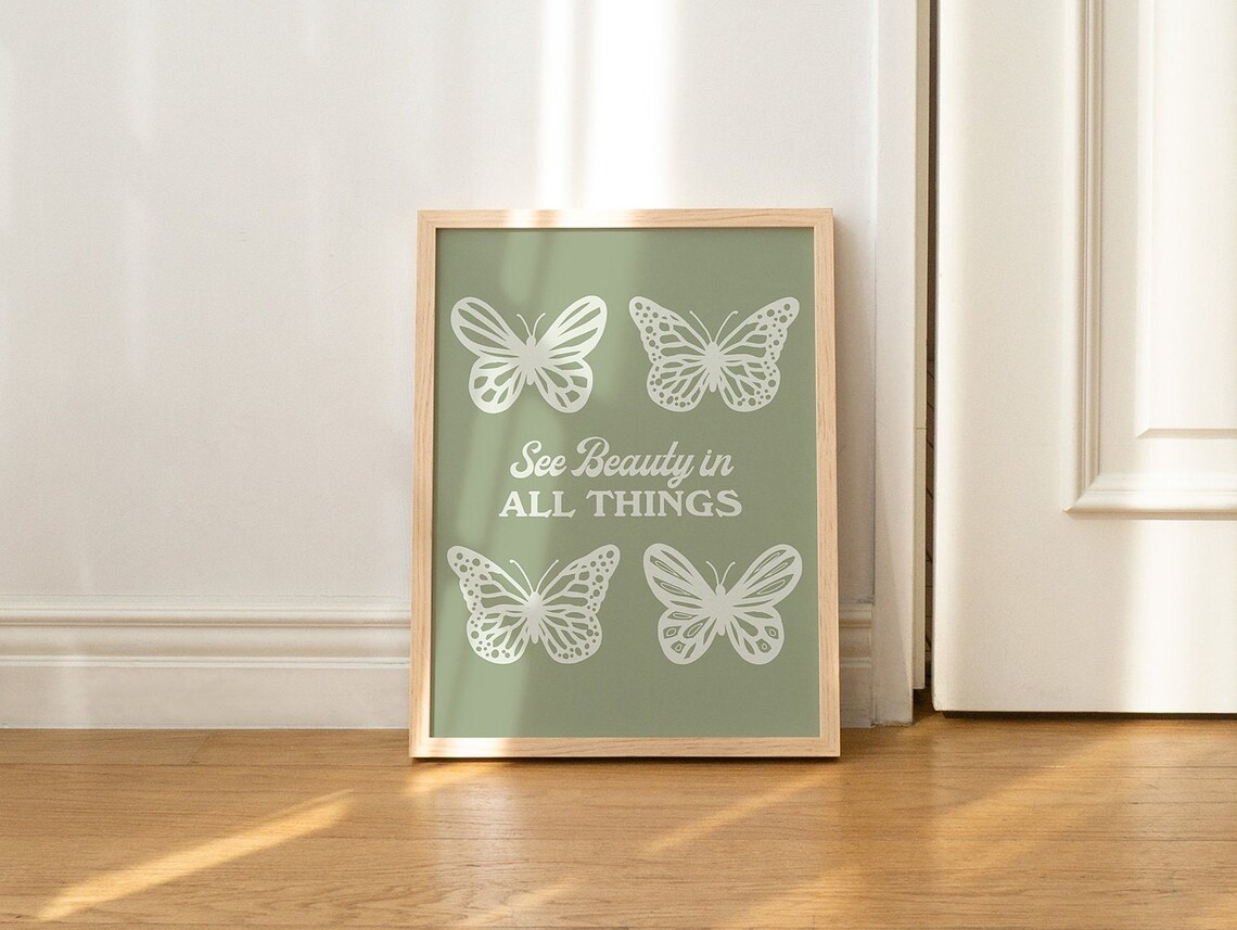 Retro Butterfly Art Print, Cute Butterfly Decor - Image 2