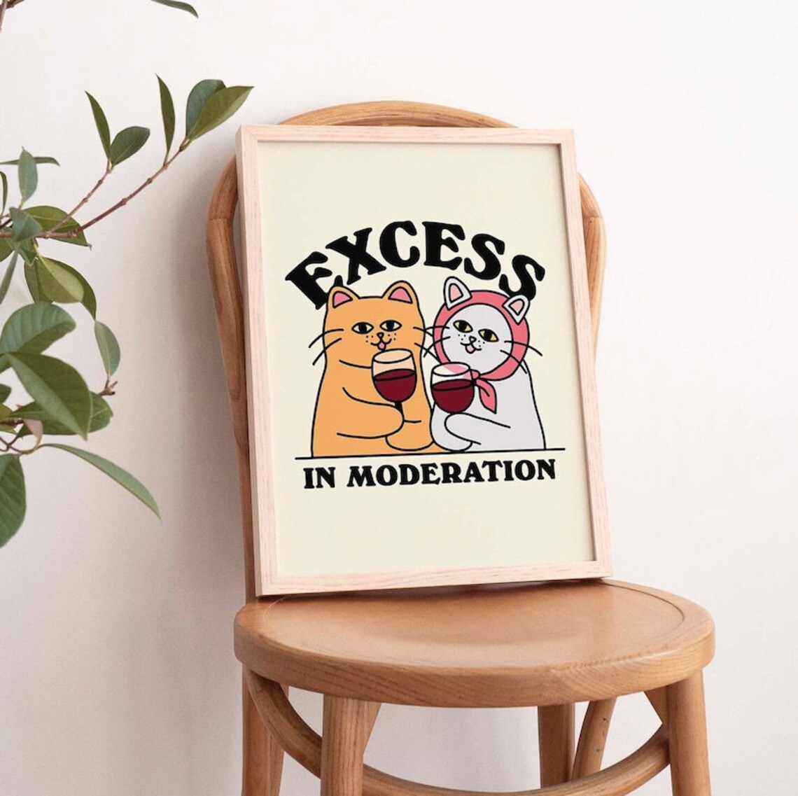Drunk Cats Wine Retro Alcohol Poster Print - Image 4