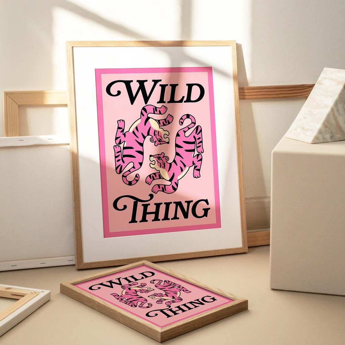 Wild Thing Pink Tiger Poster Bold Maximalist Preppy Dorm Room Wall Print - Image 3