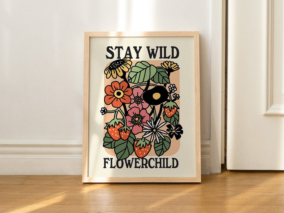 Retro Wildflower Botanical Flower Market Art Print - Image 2
