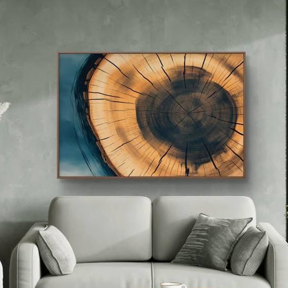 Tree Ring Print Abstract Nature Art Minimalist Decor