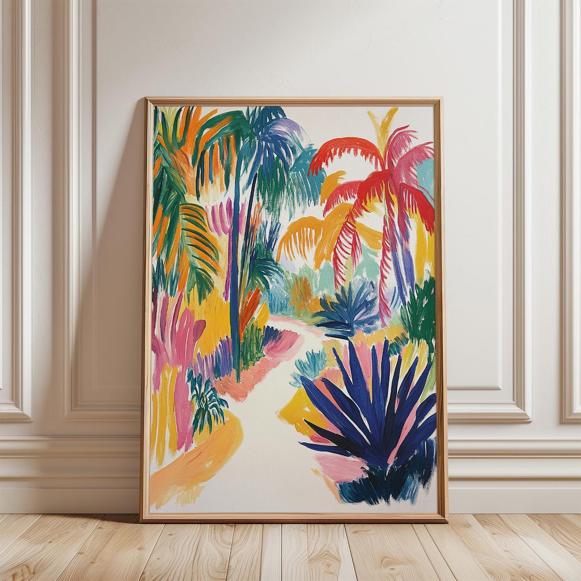 Colorful Fauvist Palm Tree Tropical Landscape Painting Poster - Image 5