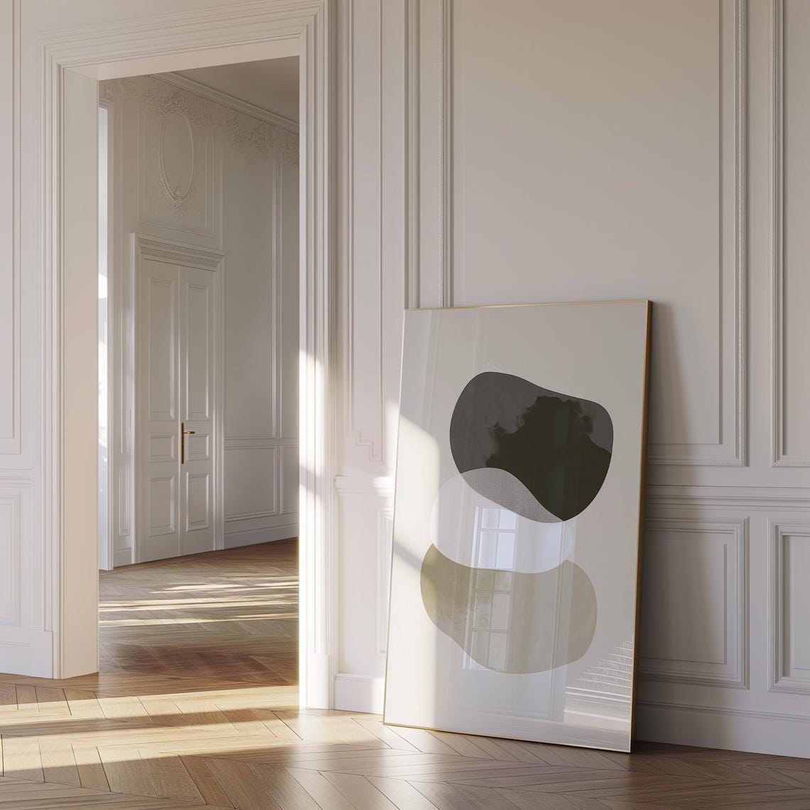 Stacked Organic Blobs Minimalist Neutral Abstract Shapes Poster - Image 2