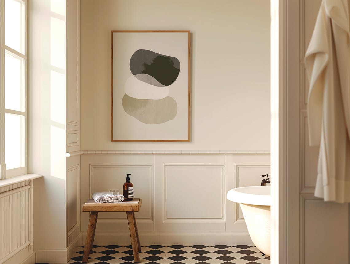 Stacked Organic Blobs Minimalist Neutral Abstract Shapes Poster - Image 4