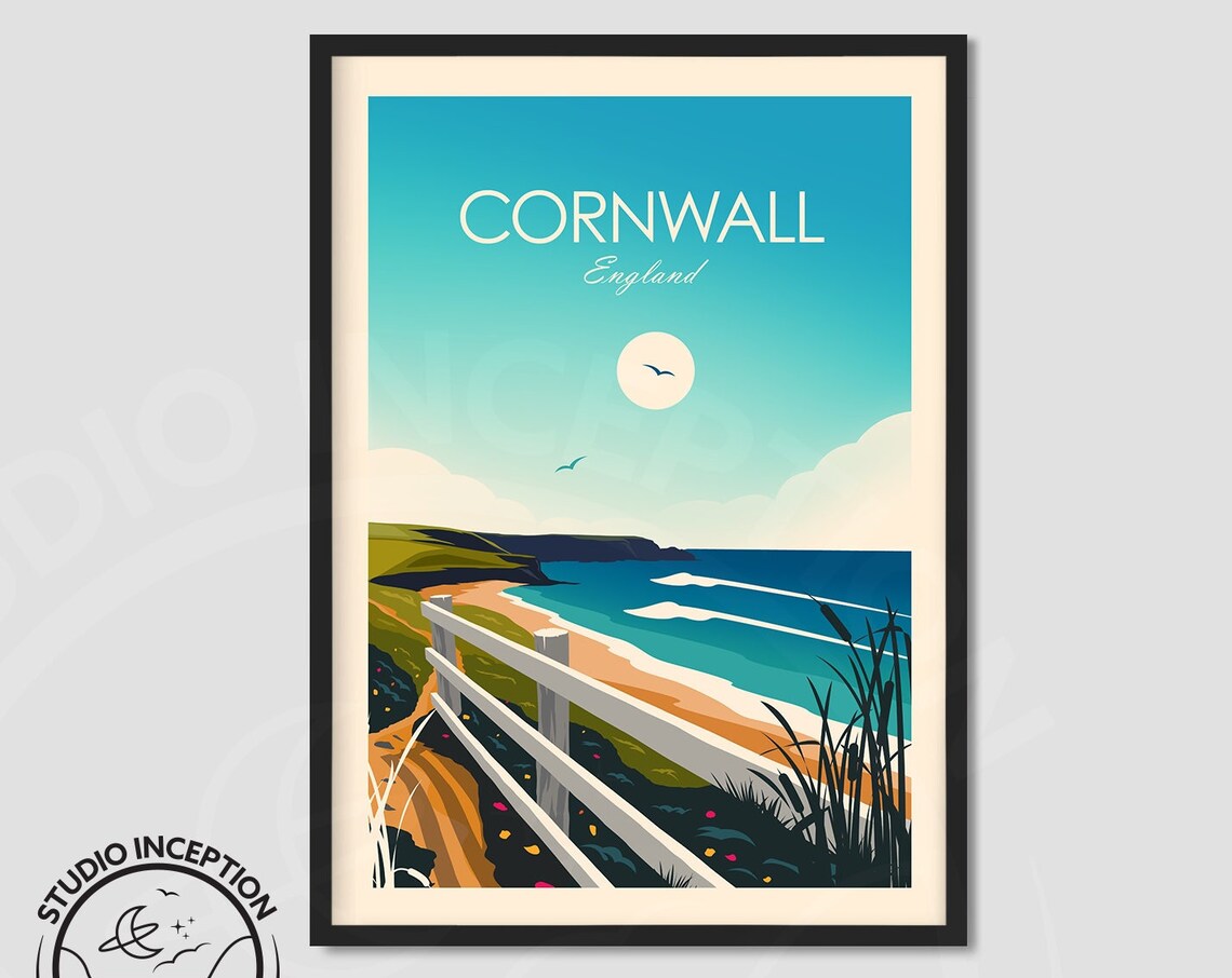 Cornwall Travel Print, West Country Coastal Art - Image 2