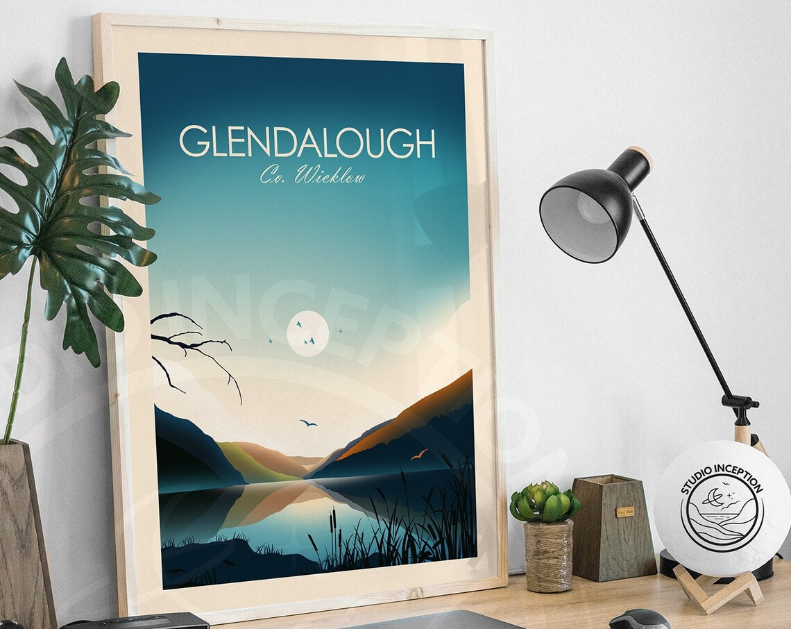 Glendalough County Wicklow Travel Poster, Art Print - Image 3