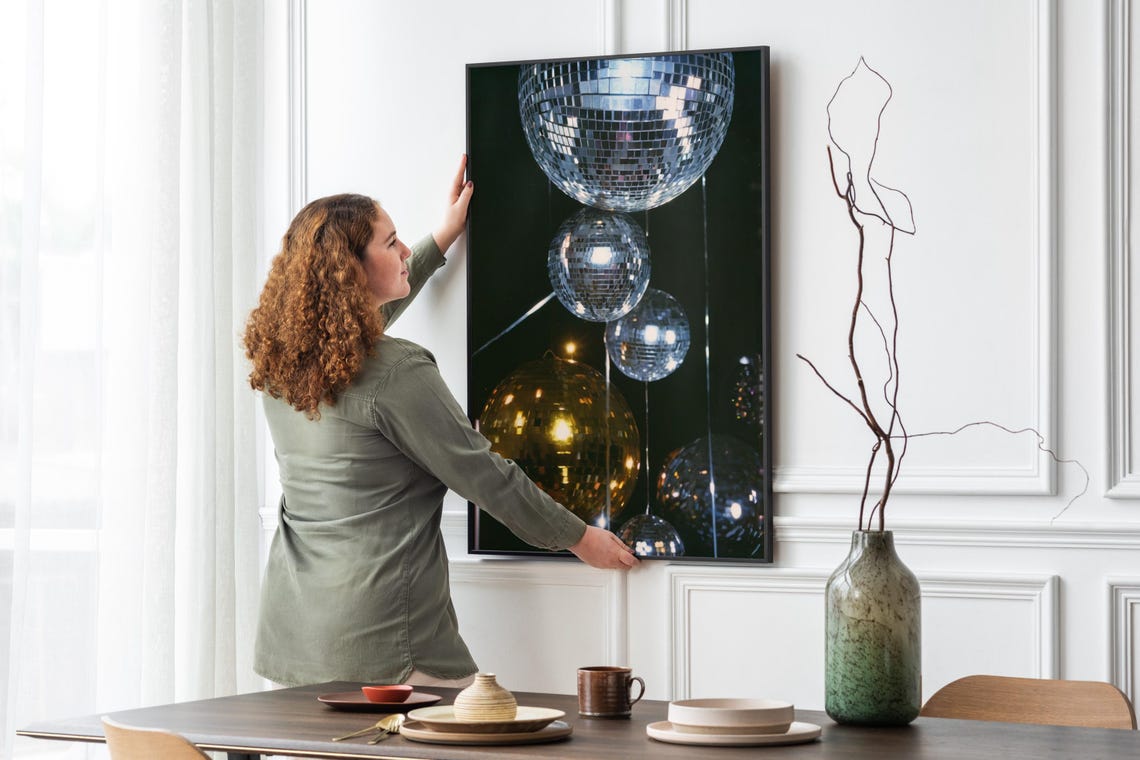 Silver Gold Disco Mirror Balls Dark Party Nightlife Photo Poster - Image 4