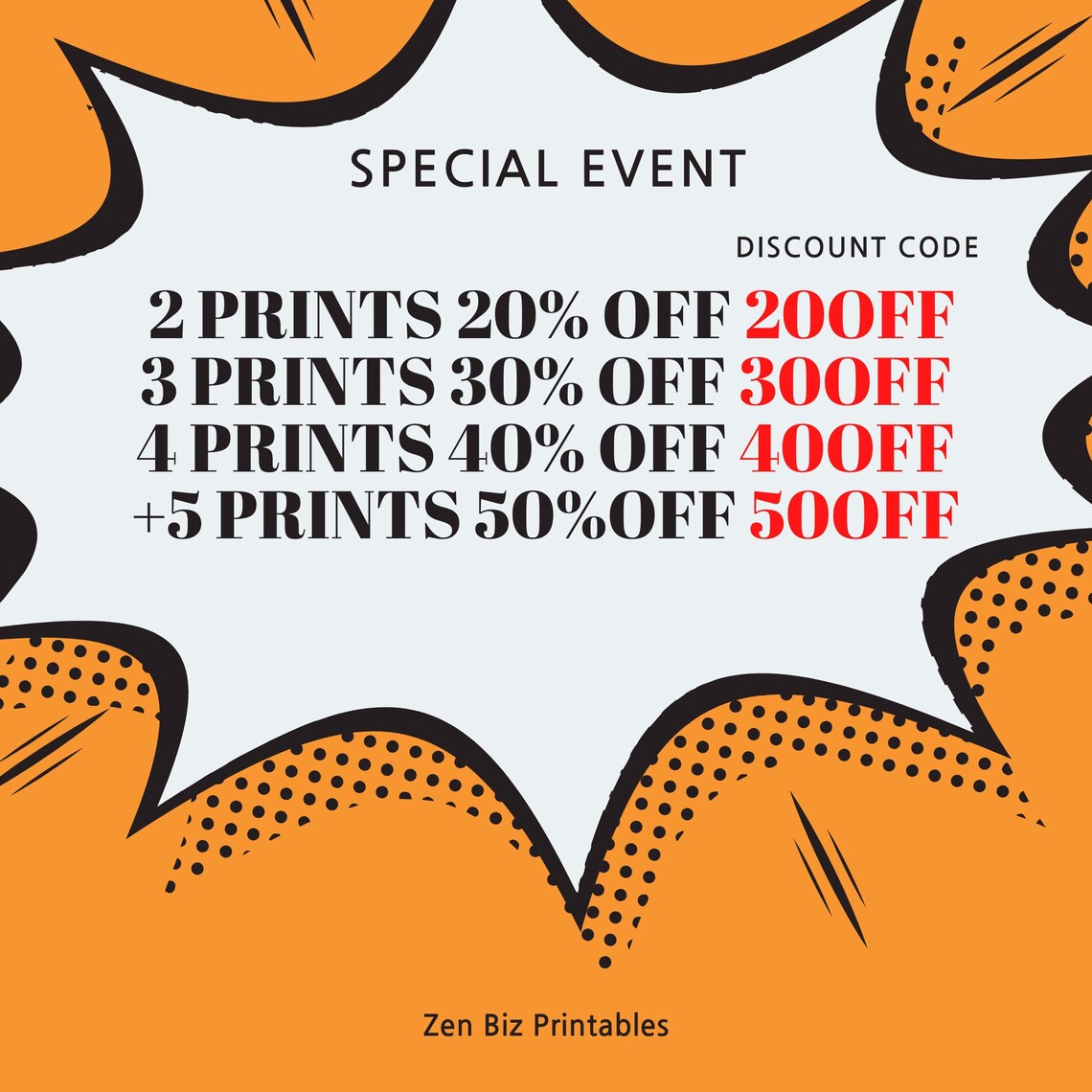 Number 1 Monogram Typography Poster Print - Image 2