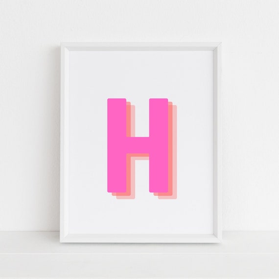 Letter H - Retro 3D Monogram